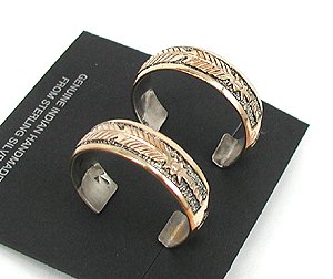 Native American Navajo sterling silver gold  earrings Post