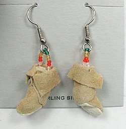 Native American Navajo NOS moccasin craft earrings wire-style