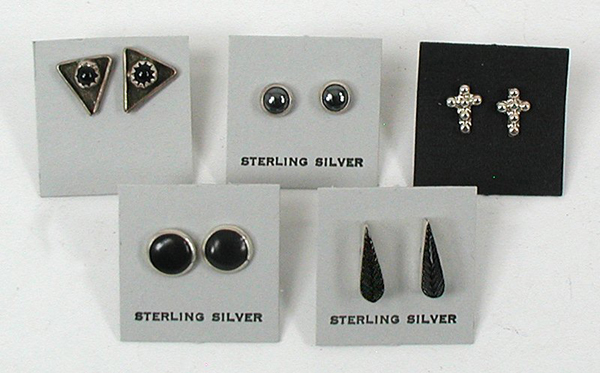 five pairs of new old stock Native American earrings post-style