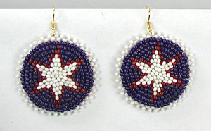 Vintage USA Stars beaded wire earrings