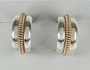 Authentic Native American Navajo sterling silver gold filled post earrings by Navajo