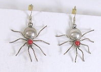 sterling silver Coral Spider Wire earrings
