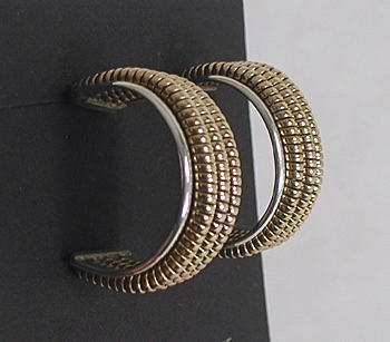 Vintage NOS Sterling Silver and gold filled post hoop earrings