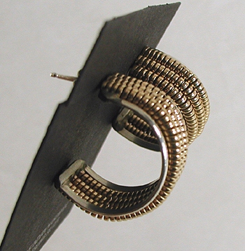 Vintage NOS Sterling Silver and gold filled post hoop earrings