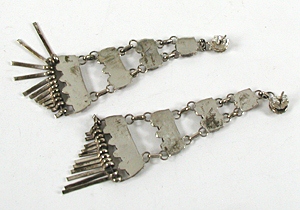 Authentic Native American sterling silver Coral Post earrings by Zuni artist Eddie Jarmillo