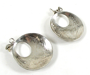 sterling silver overlay disc post earrings