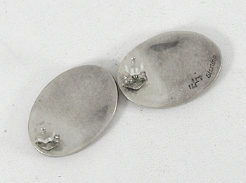 Authentic Native American sterling silver Bear Paw Post earrings by Hopi artist Elgene Sehongva