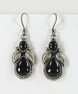 sterling silver and Onyx earrings