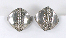 stamped sterling silver post earrings