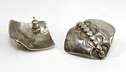 stamped sterling silver post earrings