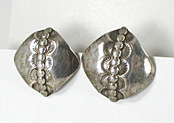 stamped sterling silver post earrings