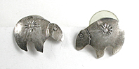 sterling silver stamped bear earrings post style