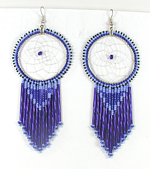 wire dreamcatcher earrings with dangles