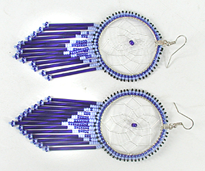 wire dreamcatcher earrings with dangles