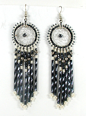 wire dreamcatcher earrings with dangles