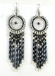 beaded dreamcatcher dangle earrings wire-style