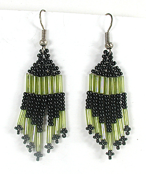 wire style beaded dangle earrings