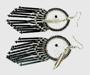 wire dreamcatcher earrings with dangles