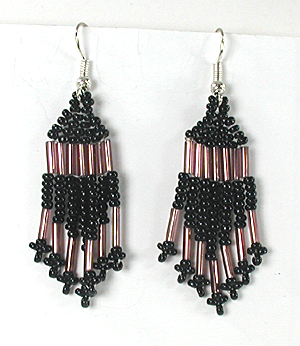 wire style beaded dangle earrings