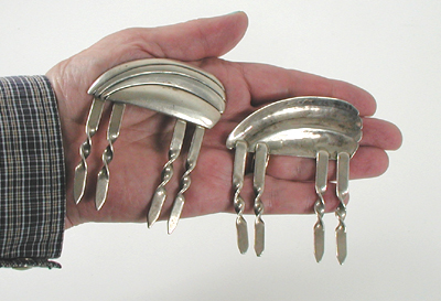 Vintage sterling silver Stamped Hair Pins
