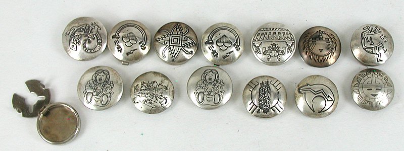 Stamped sterling silver button covers