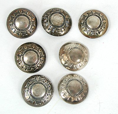Seven vintage sterling silver Buttons