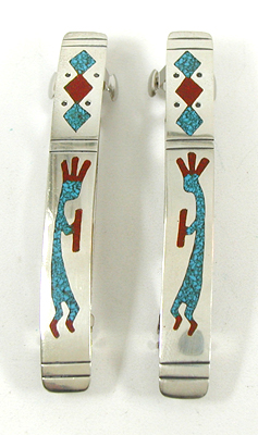 Chip Inlay Kokopelli Barrettes