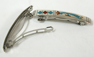 Chip Inlay Kokopelli Barrettes