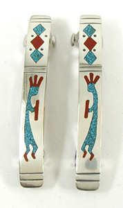 Chip Inlay Kokopelli Barrettes