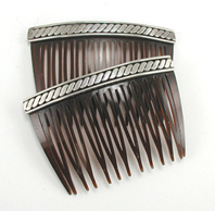 vintage sterling silver hair combs