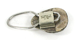 sterling silver shadow box key ring with turquoise and coral