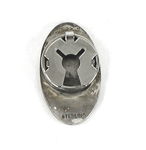 sterling silver overlay kokopelli button cover by Hopi silversmith Richard Pawicki