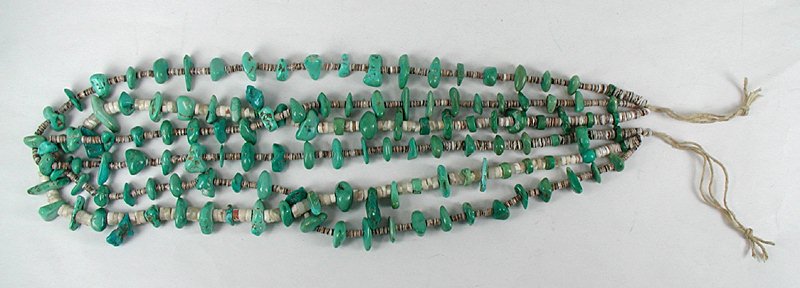 Authentic Native American turquoise nugget and Heishi Necklace