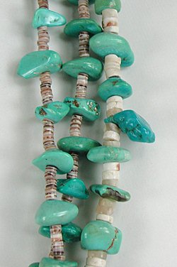 Authentic Native American turquoise nugget and Heishi Necklace