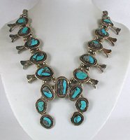 vintage turquoise squash blossom necklace