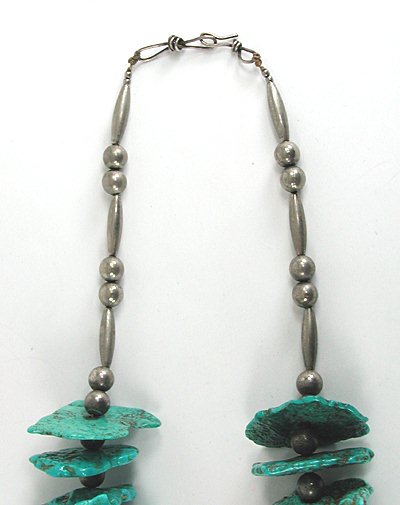 vintage turquoise slab necklace 28 inches