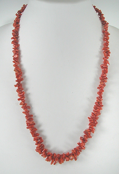 real coral necklace 25 inches long