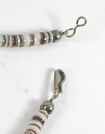 turquoise and olive shell heishi necklace 27 inches long