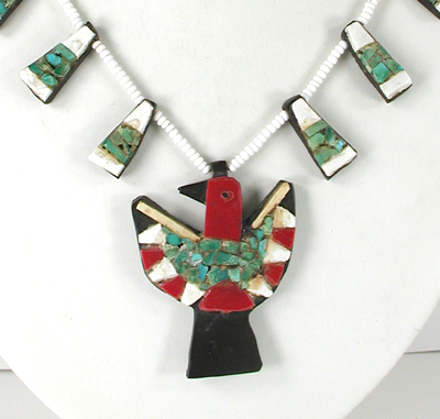 Depression Era Santo Domingo Thunderbird Tab Necklace N690