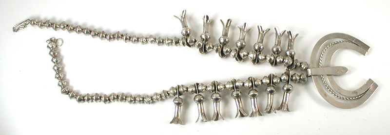 sterling silver and Carnelian Mini Squash Blossom necklace 18 1/2 inch  