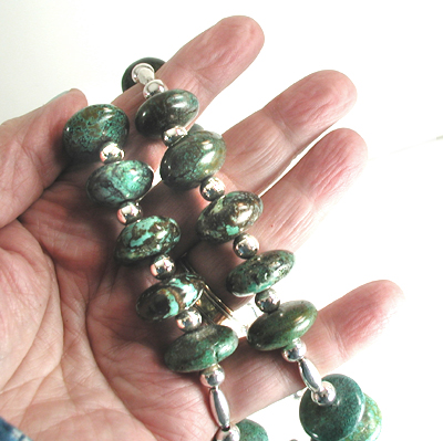 vintage sterling silver and turquoise necklace and earrings set