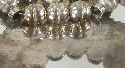Authentic Native American sterling silver and coral Squash Blossom necklace 27 inch and earrings by Navajo silversmith Paul Jones  