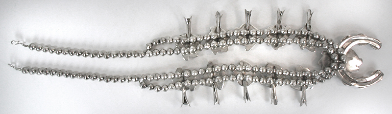 vintage sterling silver and Turquoise Squash Blossom necklace 29 inch