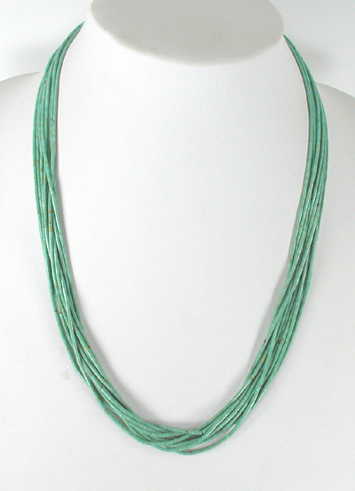 Turquoise Heishi 10 Strand 22 inch Necklace