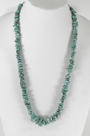 sterling silver and turquoise Nugget necklace 27 1/2 inch