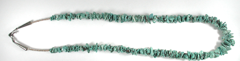 sterling silver and turquoise Nugget necklace 27 1/2 inch