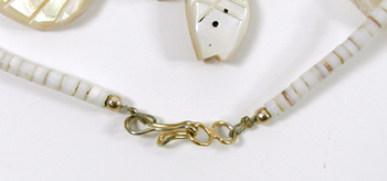 mother of pearl animal fetish necklace 26 inches long