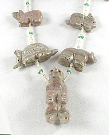 dolomite animal fetish necklace 31 inches long