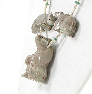 dolomite animal fetish necklace 31 inches long