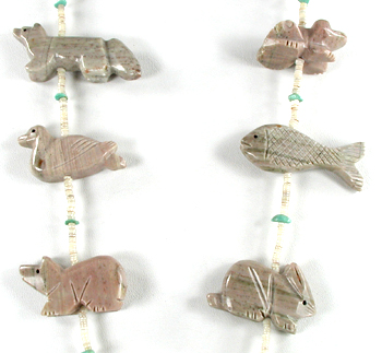 dolomite animal fetish necklace 31 inches long